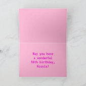 Spaß, Nerdy, Geeky, Pink, 8-Bit Style 58. Geburtst Karte (Innenseite)