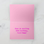 Spaß, Nerdy, Geeky, Pink, 8-Bit Style 64. Geburtst Karte (Innenseite)