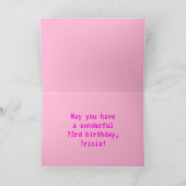 Spaß, Nerdy, Geeky, Pink, 8-Bit Style 73. Geburtst Karte (Innenseite)