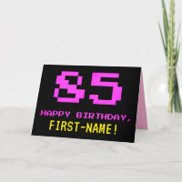 Spaß, Nerdy, Geeky, Pink, 8-Bit Style 85. Geburtst