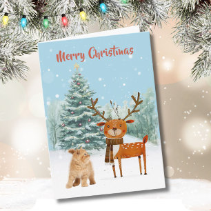 Spaß Neugierige Katze und stilvolle Weihnachten de Karte