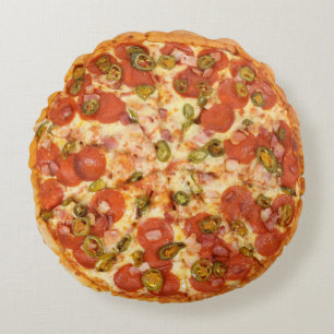 Spaß-Neuheits-coole Käse-Pizza-Grill-Party-Nahru Rundes Kissen