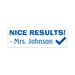 Spaß "NICE RESULTS!" Briefmarke aus Kautschuk Permastempel