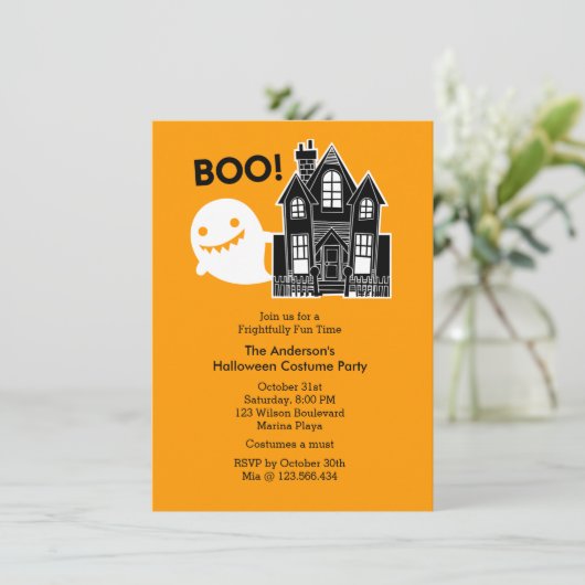 Spaß nicht so Beängstigend Halloween-Party Einladu Einladung (Stehend Vorderseite)