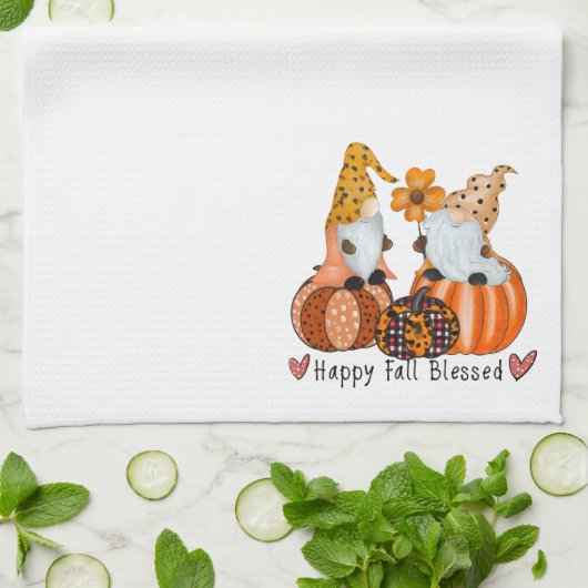 Spaß Niedlich glücklicher Fall Selige Gnomen Geschirrtuch (Gefaltet)