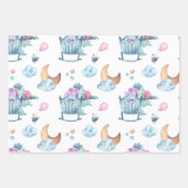 Spaß Niedlich Lullaby Moon Sheep Clouds Baby Geschenkpapier Set (Vorderseite 3)