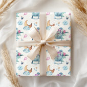 Spaß Niedlich Lullaby Moon Sheep Clouds Baby Geschenkpapier Set