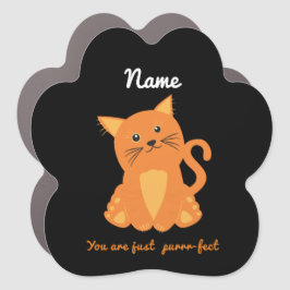 Spaß Niedlich Schwarz und Orange Kitten Kinder Car Auto Magnet