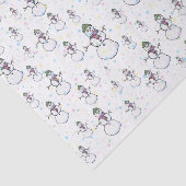 Spaß, niedlich und bunte Snowmen und Schneeflocken Seidenpapier (Ausschnitt)