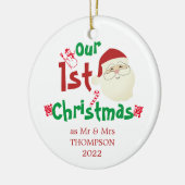 Spaß Niedlich unsere ersten Weihnachten als Mr. &  Keramik Ornament (Links)