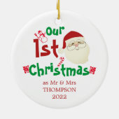 Spaß Niedlich unsere ersten Weihnachten als Mr. &  Keramik Ornament (Hinten)