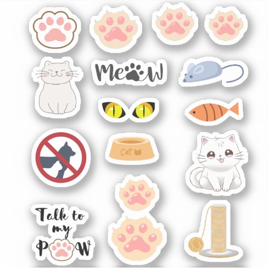Spaß Niedlich zauberhaft rosa Katzenkätzchen PawPr Aufkleber (Vorderseite)