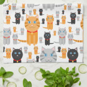 Spaß-niedliche Collage der orange, grauen und Küchentuch (Gefaltet)