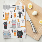 Spaß-niedliche Collage der orange, grauen und Küchentuch (Viertel Falte)