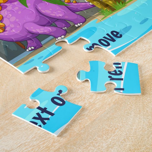 Spaß niedliche Dinosaurier, Dschungel, Vulkan, See Puzzle (Seite)