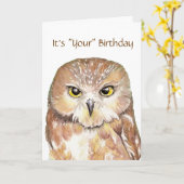 Spaß, niedliche Eule "geben ein Schrei-" Karte (Gelbe Blume)