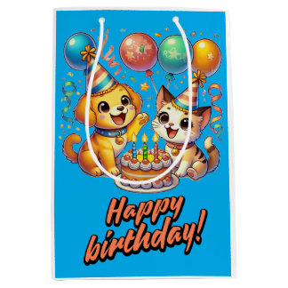 Spaß & Niedliche Geburtstag Welpe & Kitten Party Mittlere Geschenktüte