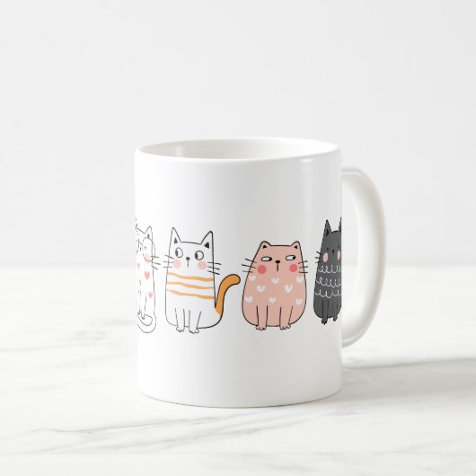 Spaß Niedliche Katzen Crazy Katze Lady Name Kaffeetasse (VorderseiteRechts)