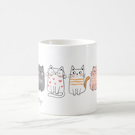 Spaß Niedliche Katzen Crazy Katze Lady Name Kaffeetasse (Mittel)