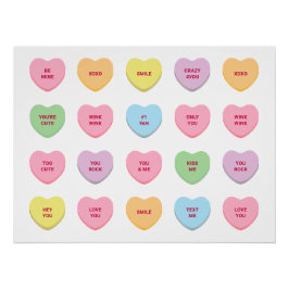 Spaß niedliche pastellfarbene Konversationsherzen Poster
