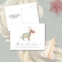 Spaß Niedliche Skaten Reindeer Frohe Weihnachten