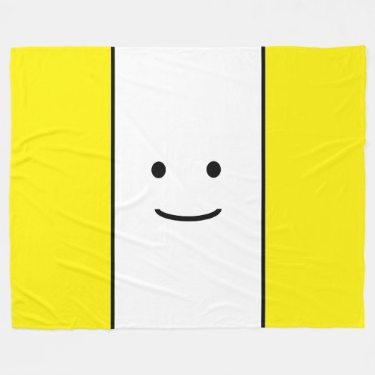 Spaß Niedliche Smily-Face Hellgelbe Streifen Fleecedecke (Vorderseite (Horizontal))