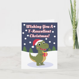 Spaß Niedliche T-Rex Weihnachtskarte Karte
