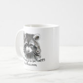 Spaß Niedliche Wasserfarbe Raccoon fröhlich Inspir Kaffeetasse (Vorderseite Links)