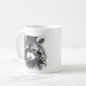 Spaß Niedliche Wasserfarbe Raccoon fröhlich Inspir Kaffeetasse (Vorderseite Links)