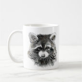 Spaß Niedliche Wasserfarbe Raccoon fröhlich Inspir Kaffeetasse (Links)