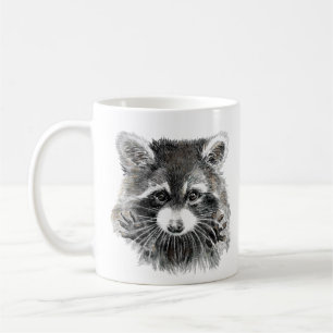 Spaß Niedliche Wasserfarbe Raccoon fröhlich Inspir Kaffeetasse