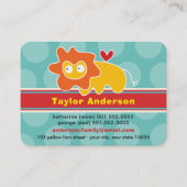 Spaß Niedlicher Cartoon Löwenfarbiges Kid's Profil Telefonnummerkarte (Vorderseite)