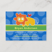 Spaß Niedlicher Cartoon Löwenfarbiges Kid's Profil Telefonnummerkarte (Vorderseite)