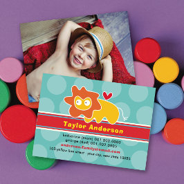 Spaß Niedlicher Cartoon Löwenfarbiges Kid's Profil Telefonnummerkarte