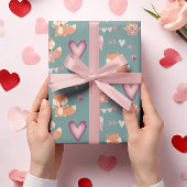 Spaß Niedlicher Fox Herz Valentinstag Geschenkpapier