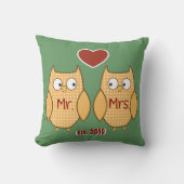 Spaß-niedlicher Herr u. Frau Owl Personalized Kissen (Vorderseite)
