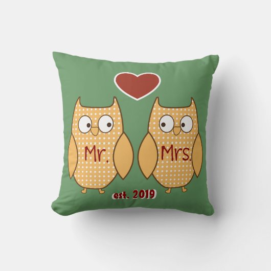Spaß-niedlicher Herr u. Frau Owl Personalized Kissen (Vorderseite)