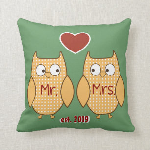 Spaß-niedlicher Herr u. Frau Owl Personalized Kissen