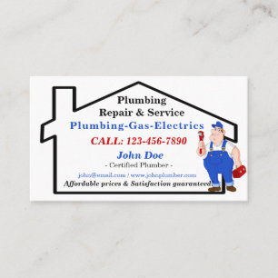 Spaß-niedlicher Klempnerarbeit-Klempner-Heimwerke Visitenkarte