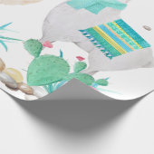 Spaß Niedlicher Llama, Hund, Eule Aquamarine Wüste Geschenkpapier (Ecke)