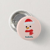 Spaß Niedlicher Schneemann Weihnachtsfeier Button (Vorne & Hinten)