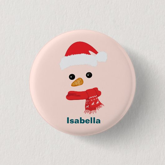 Spaß Niedlicher Schneemann Weihnachtsfeier Button (Vorderseite)