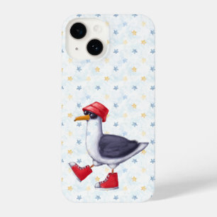Spaß Niedlicher Seagull Bird Red Boots Hat Beach iPhone 14 Hülle