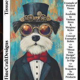 Spaß Niedlicher Steampunk-Hund in Top Hat Z5 Decou Seidenpapier