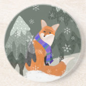 Spaß Niedlicher Winter Fox Untersetzer (Vorne)