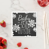 Spaß Niedliches Baby seine kalte Außenkarte Serviette (Beispiel)