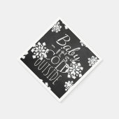 Spaß Niedliches Baby seine kalte Außenkarte Serviette (Ecke)