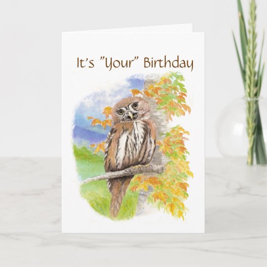 Spaß, Niedliches Eule "Give a Hoot" Geburtskarte Karte (Vorderseite)