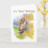 Spaß, Niedliches Eule "Give a Hoot" Geburtskarte Karte (Gelbe Blume)
