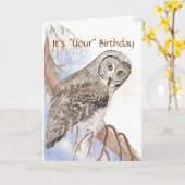 Spaß, Niedliches Eule "Give a Hoot" Geburtskarte Karte (Gelbe Blume)